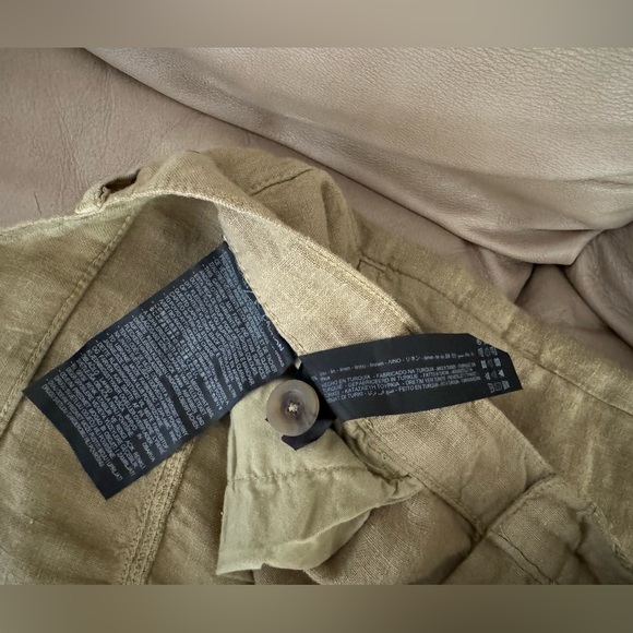 Zara 100% Linen Relaxed Wide Leg Pants - Picture 5 of 15